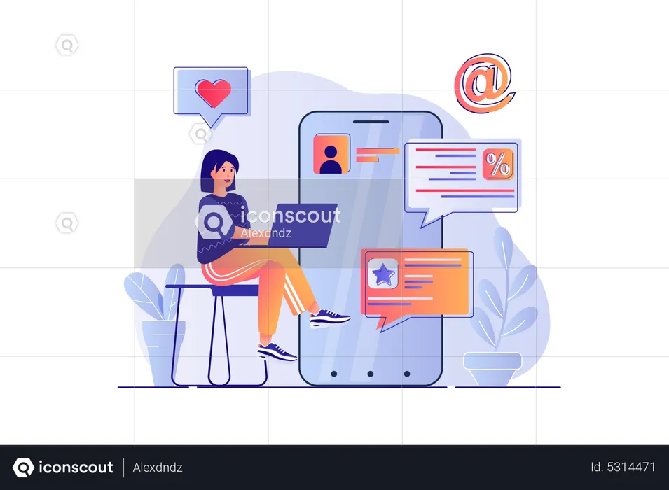 Social media marketing  Illustration