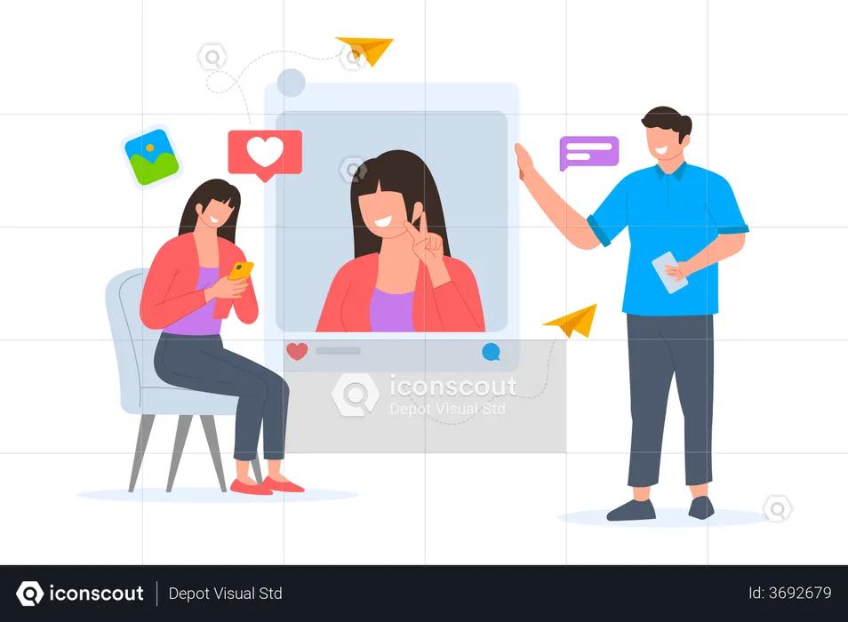 Social Media Marketing  Illustration