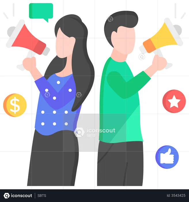 Social media marketing  Illustration