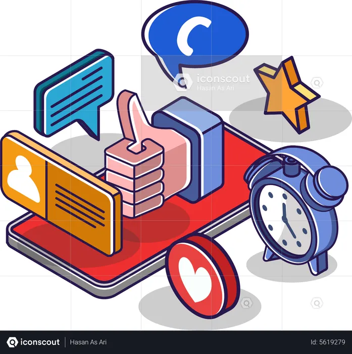 Social media marketing  Illustration