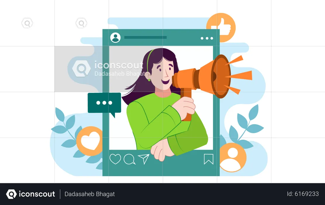 Social Media Marketing  Illustration