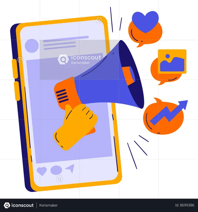 Social media marketing  Illustration