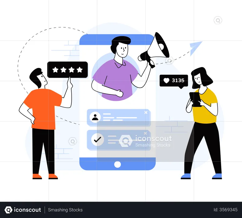 Social Media Marketing  Illustration