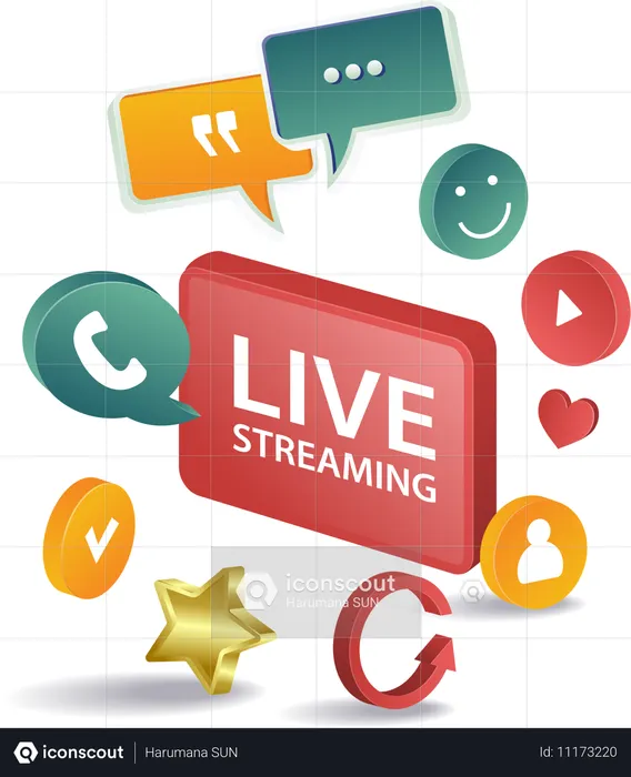 Social Media Marketing mit Live-Streaming  Illustration