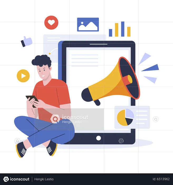 Social Media Marketing Strategy  Illustration