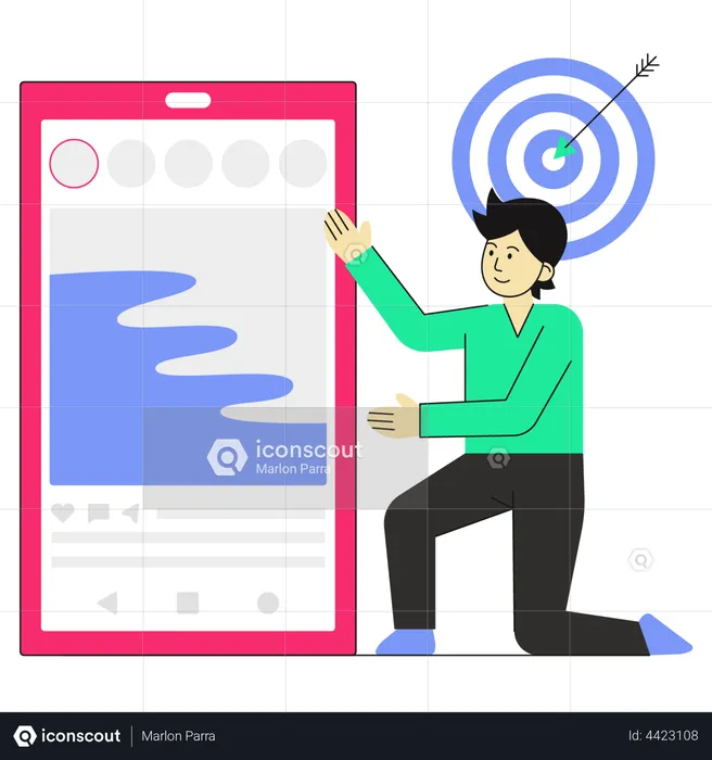 Social media marketing target  Illustration