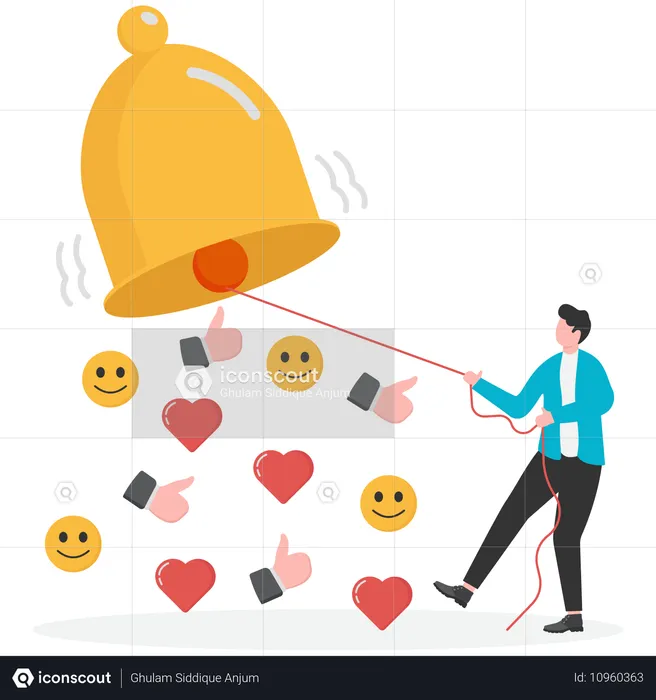 Social media message subscription alerts  Illustration