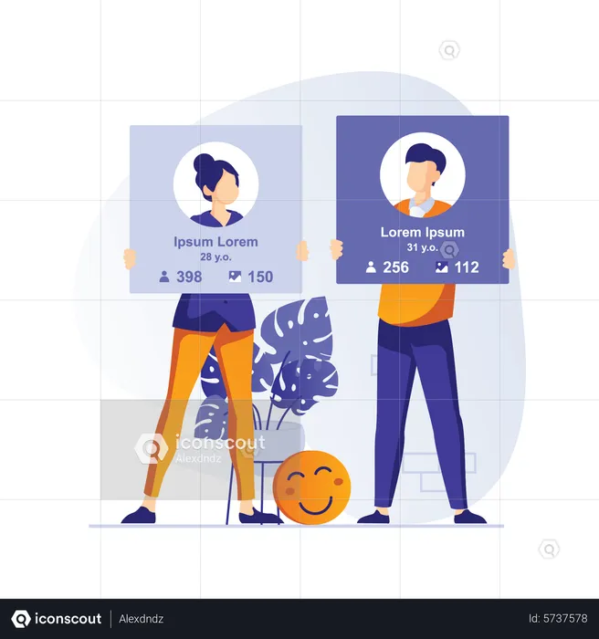 Social media profile  Illustration