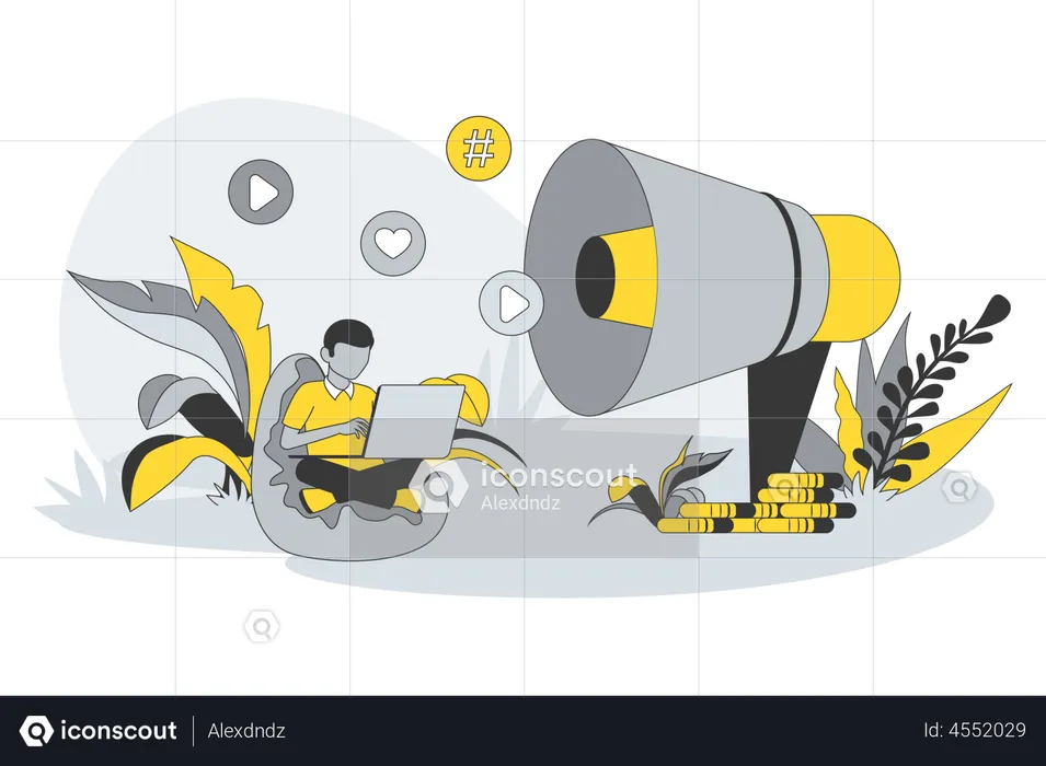 Social Media Promotion  Illustration