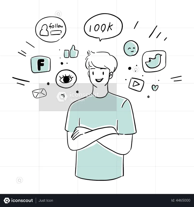 Social media reaction  Illustration