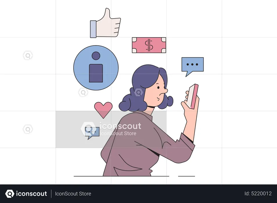 Social media Reaction  Illustration