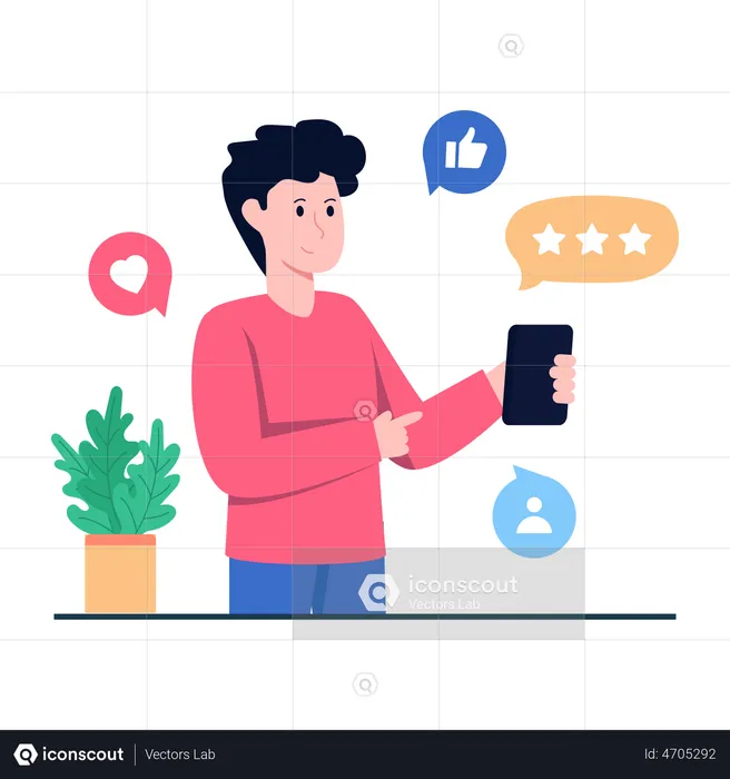 Social Media Reaction  Illustration