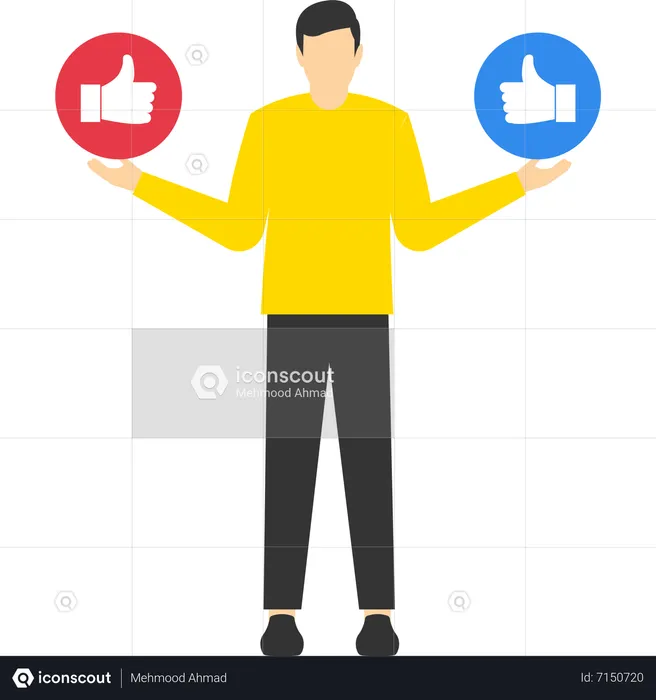 Social media satisfaction poll  Illustration