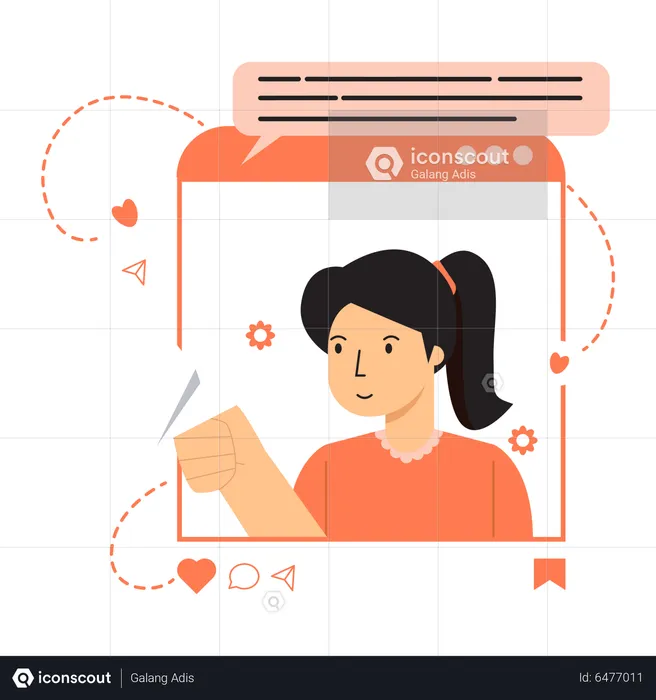 Social Media Send Direct Message  Illustration