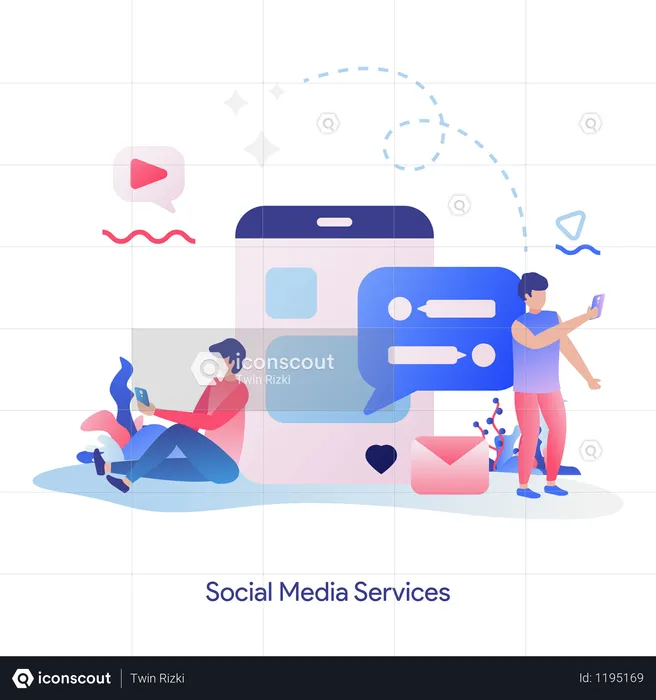 Social Media services  Illustration