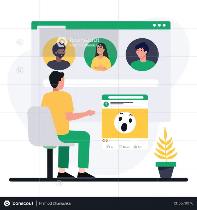 Social Media Team  Illustration