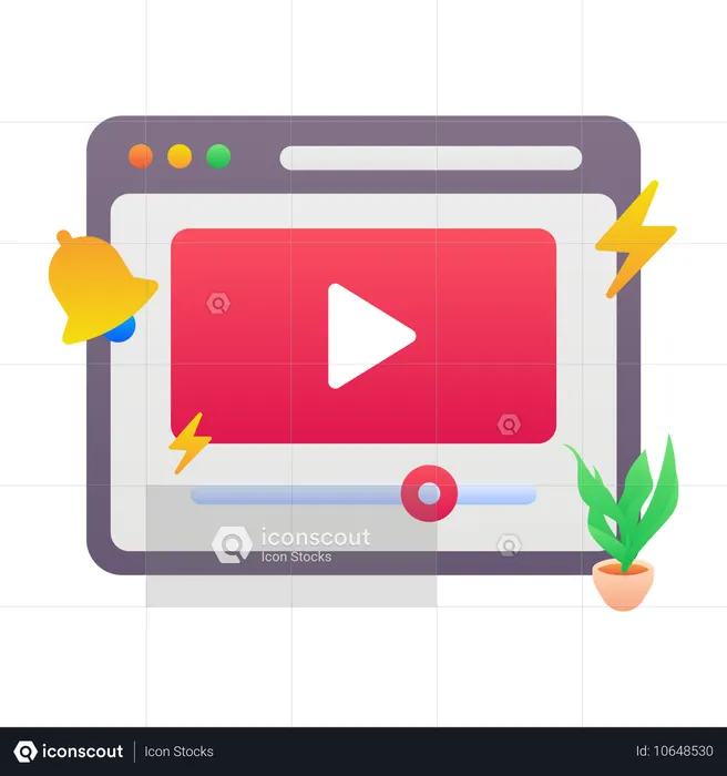 ウェブサイト上のソーシャルメディアビデオ  イラスト