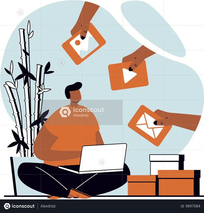 Werbung in sozialen Medien  Illustration