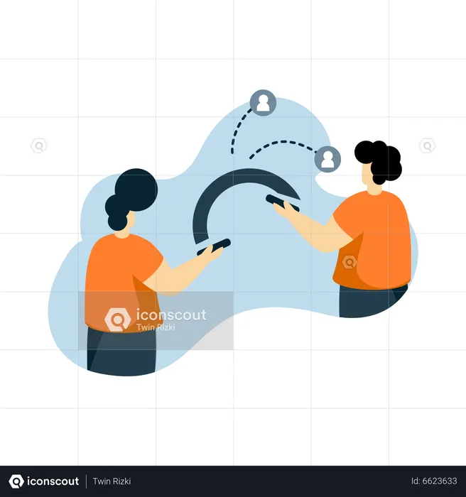 Social network bridge  Illustration