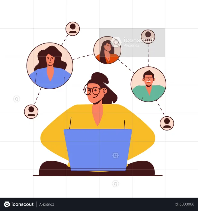 Social network friends  Illustration