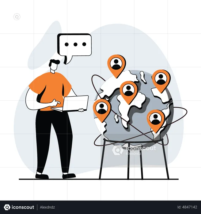 Social network user  Illustration
