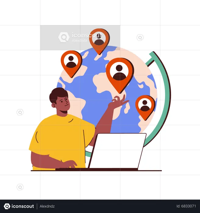 Social network users  Illustration