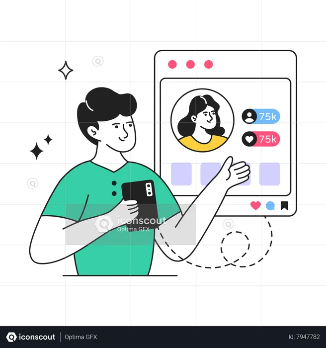 Social Profile  Illustration