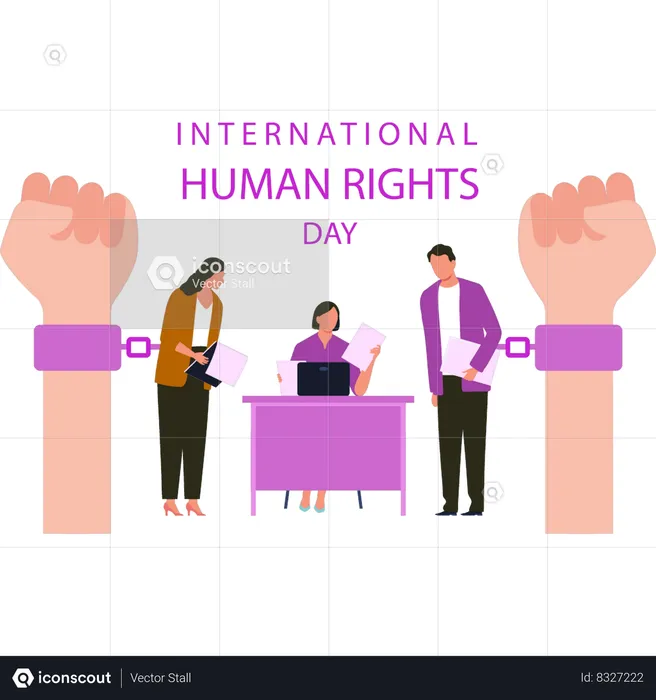 Los socios comerciales celebran los derechos humanos internacionales  Ilustración