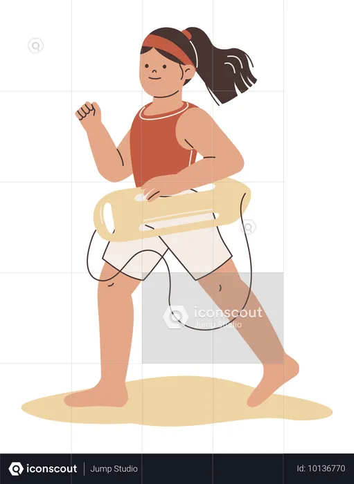 Socorrista corriendo  Ilustración