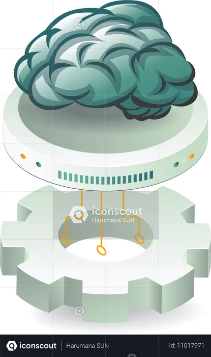 Sofisticación de la tecnología de inteligencia artificial cerebral  Ilustración