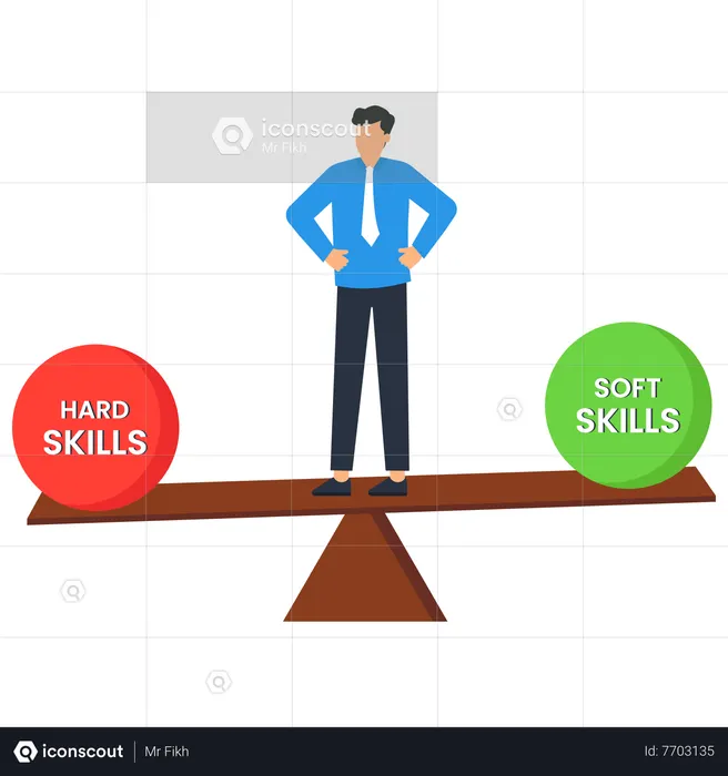 Best Soft Skills vs Hard Skills Illustration download in PNG & Vector ...