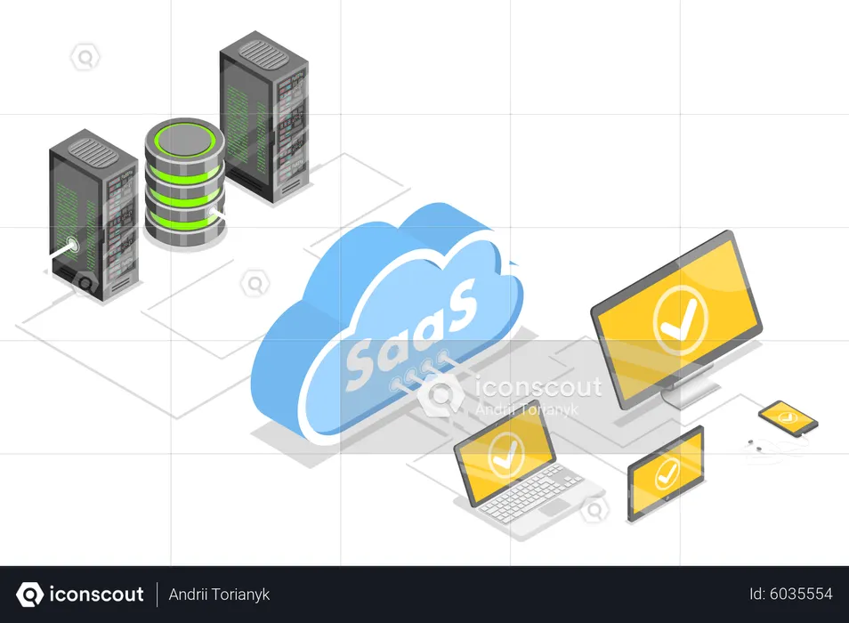 Best Software as a Service Illustration download in PNG & Vector format