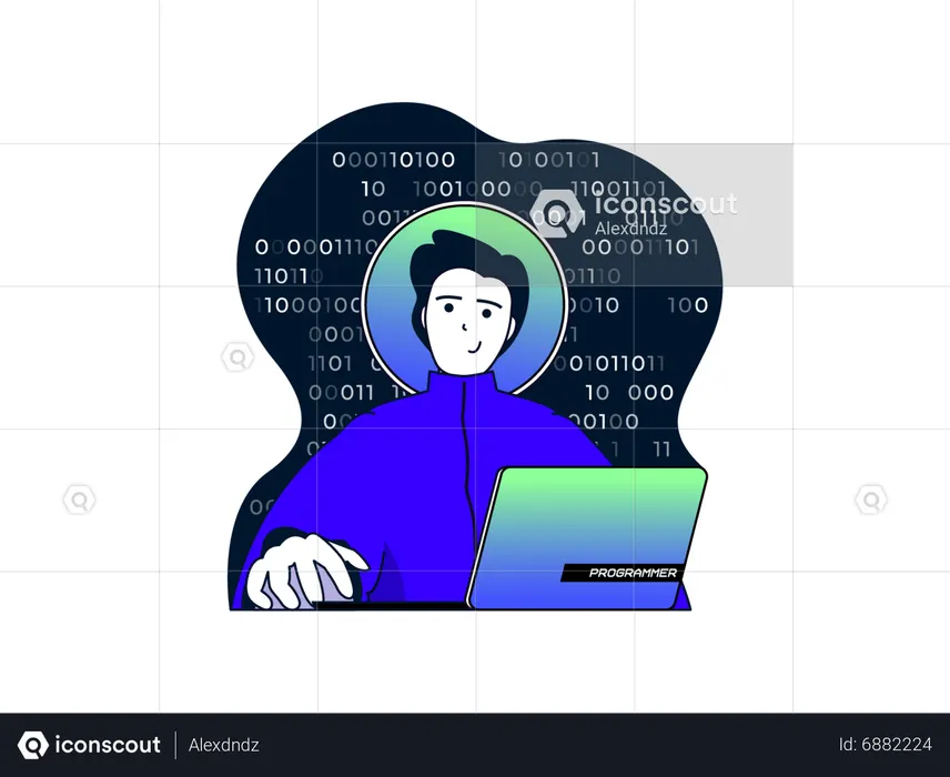 Software developer developing website  Illustration