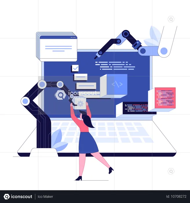 Software development coding process  Illustration