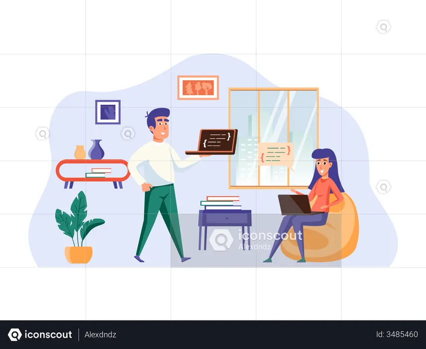 Software engineer doing testing  Illustration