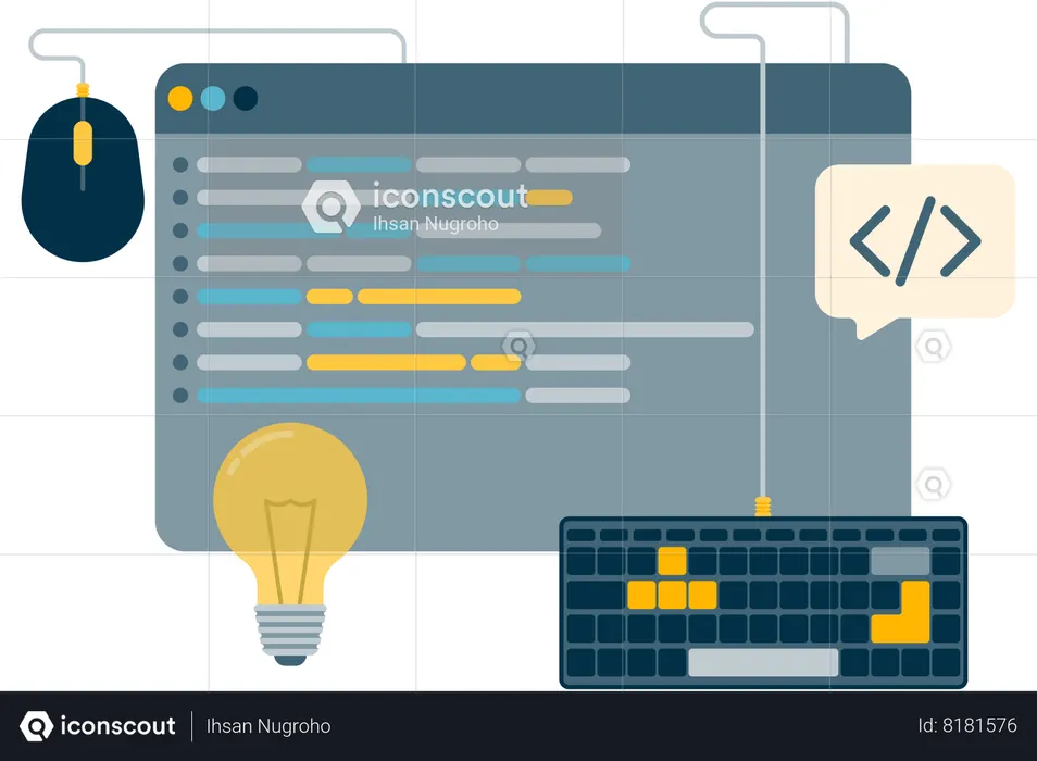Software Programming Lines  Illustration