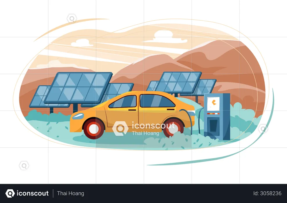 Solar charging station  Illustration