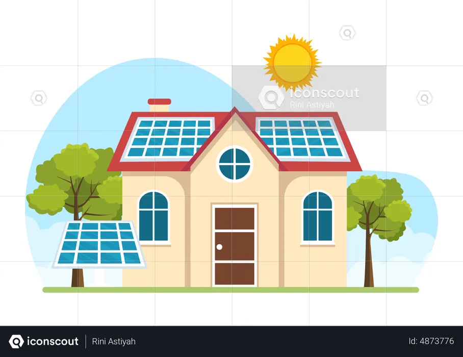 Solar Energy Installation  Illustration