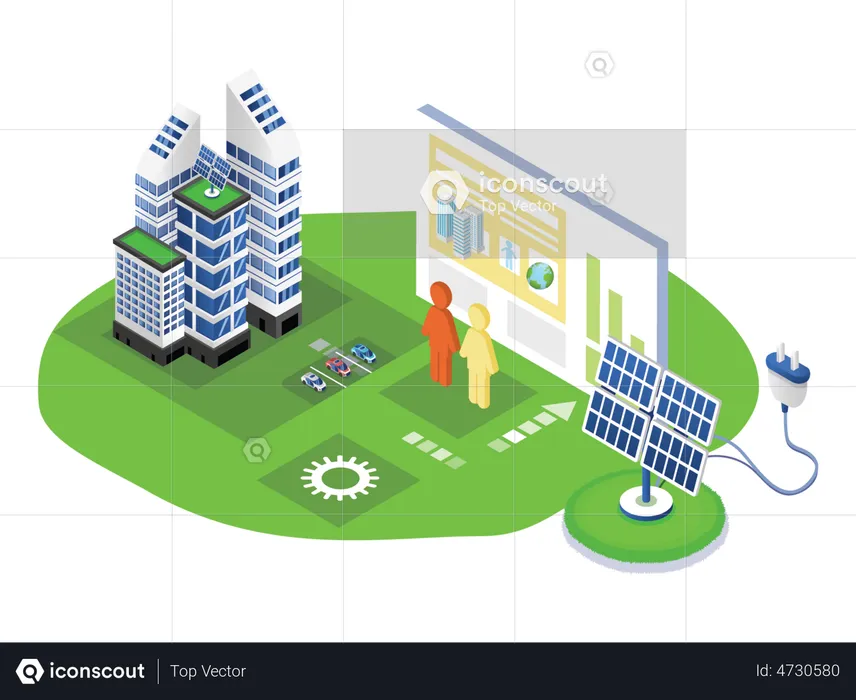 Solar Energy Production  Illustration