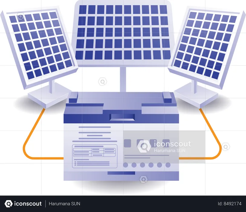 Solar panel battery  Illustration