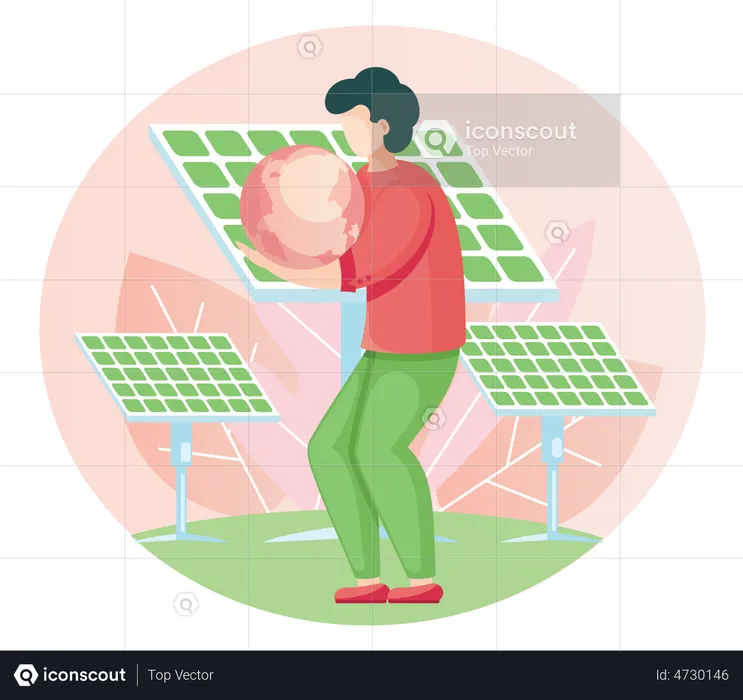 Solar Panel Energy  Illustration