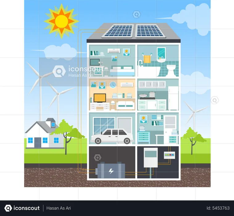 Solar panel energy  Illustration
