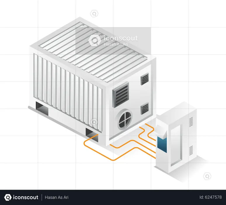 Solar panel energy storage battery box  Illustration
