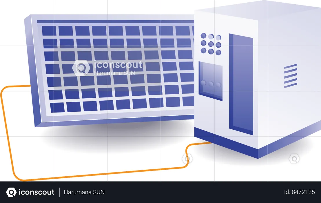 Solar panel energy storage  Illustration