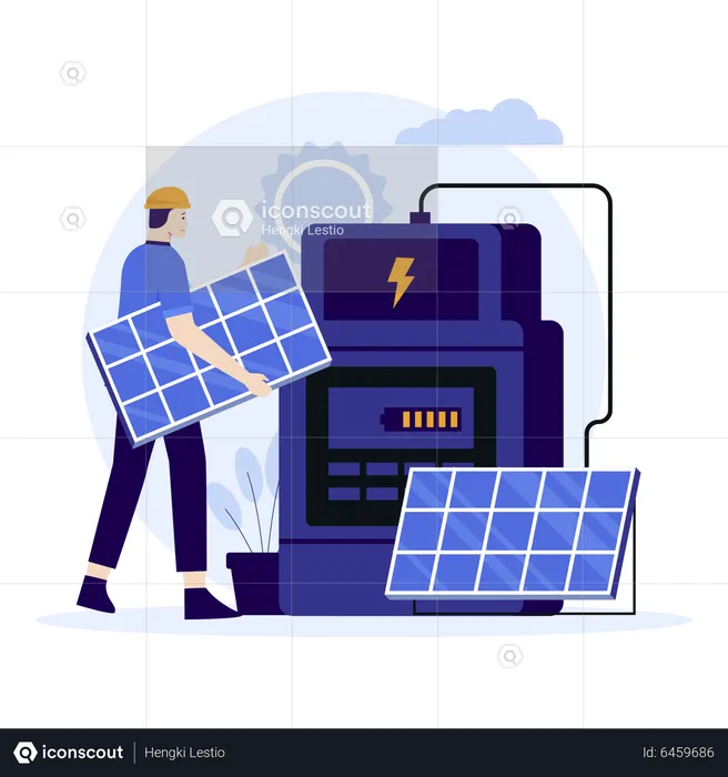 Solar Panel Installation  Illustration