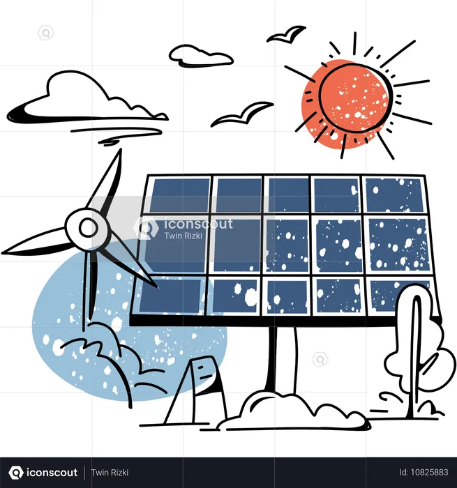 Solar Panel Installation  Illustration