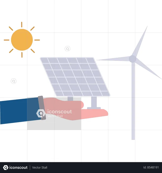 Solar panel is an energy saving device  Illustration