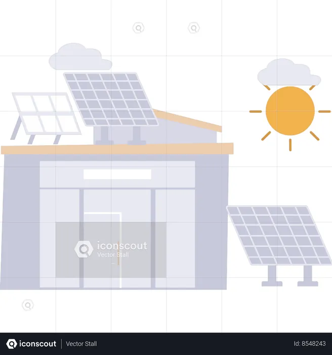 Solar panel is installed on the roof of the house  Illustration