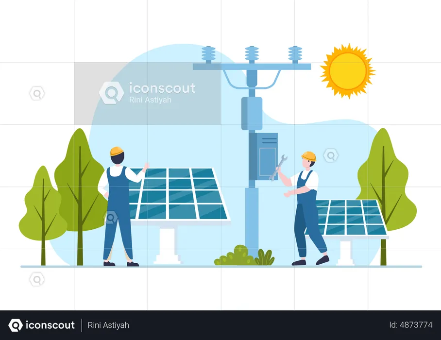Solar Panel Setup  Illustration