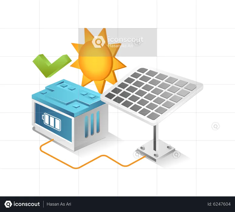 Solar panel storage work well  Illustration